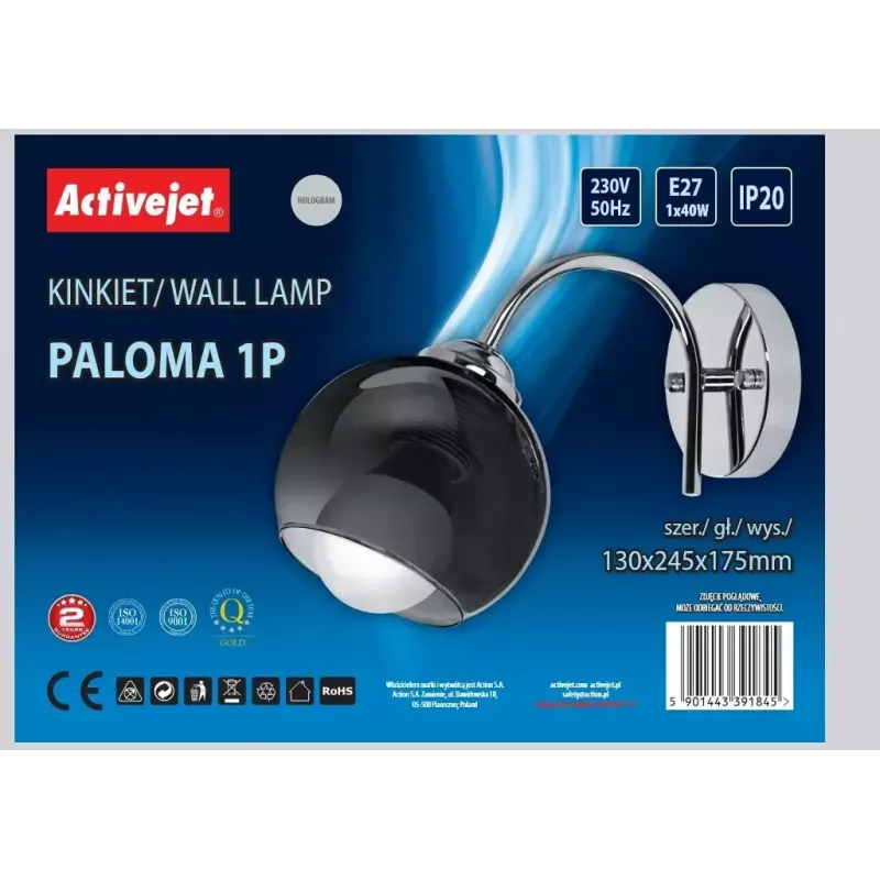 Activejet AJE-PALOMA 1P E27 1x40W lampada da parete