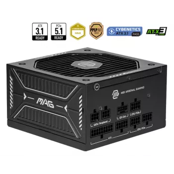 Alimentatore MSI MAG A750GLS PCIE5 750W 24 pin ATX completamente modulare 80 PLUS Gold nero