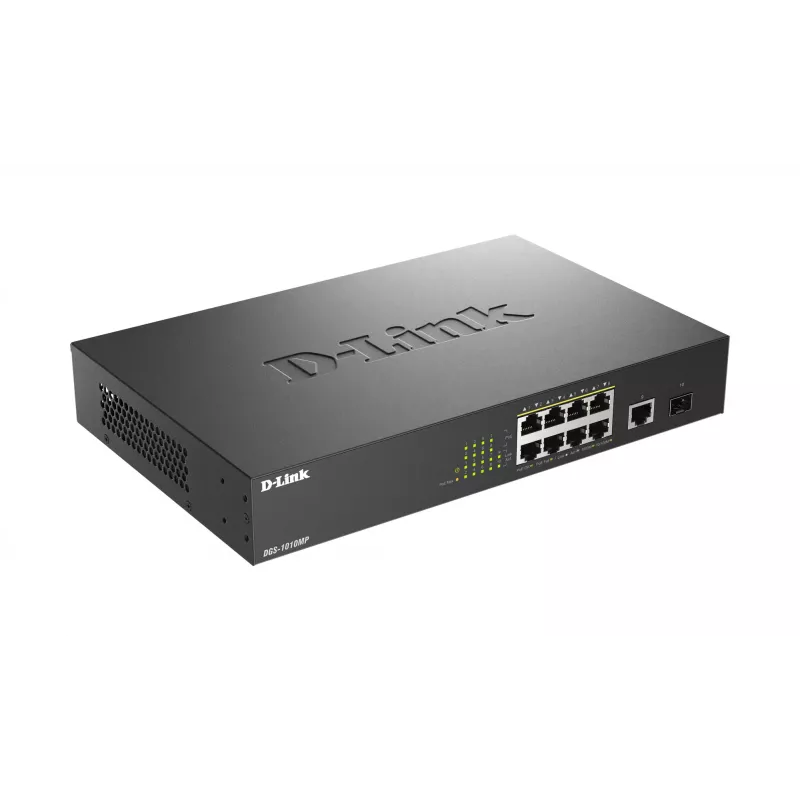 Switch di rete D-Link DGS-1010MP/E Unmanaged L2 Gigabit Ethernet (10/100/1000) Power over Ethernet (PoE) 1U nero