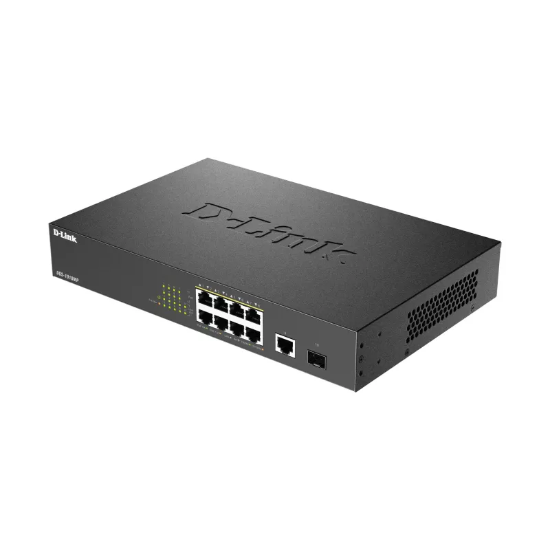 Switch di rete D-Link DGS-1010MP/E Unmanaged L2 Gigabit Ethernet (10/100/1000) Power over Ethernet (PoE) 1U nero