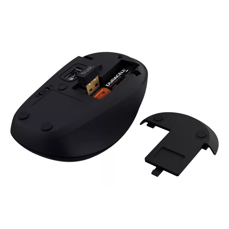 Mouse Trust Yvi+ universale ambidestro RF wireless + Bluetooth ottico 1600 DPI