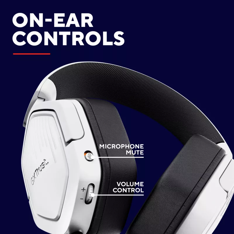 Headset Trust GXT492W Carus con filo archetto gaming bianco