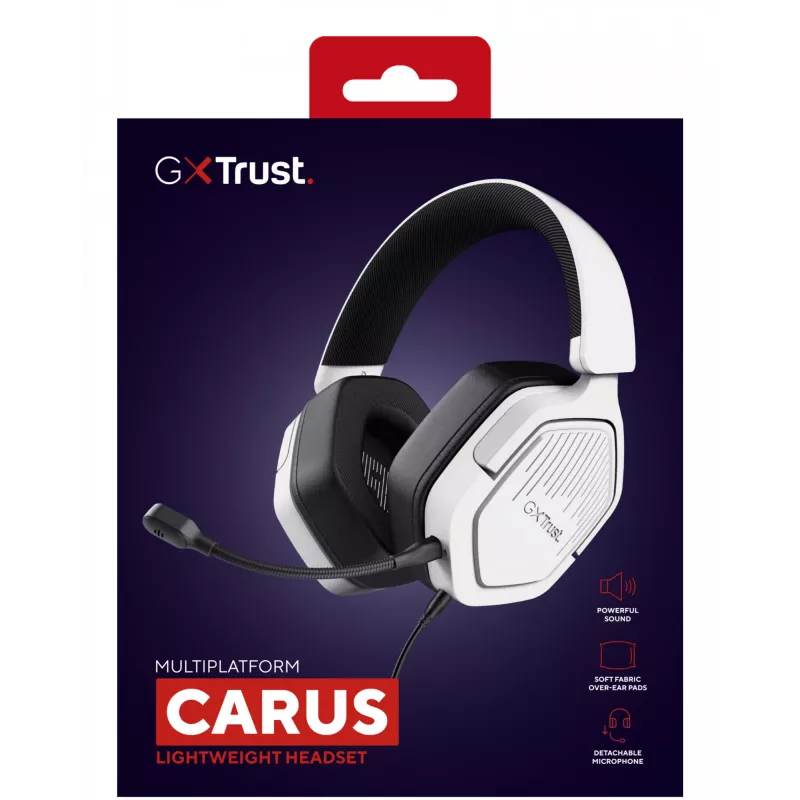 Headset Trust GXT492W Carus con filo archetto gaming bianco