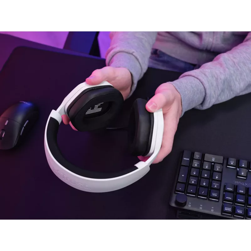 Headset Trust GXT492W Carus con filo archetto gaming bianco