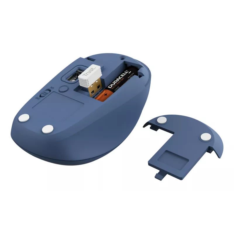 Mouse Trust Yvi+ universale ambidestro RF wireless + Bluetooth ottico 1600 DPI