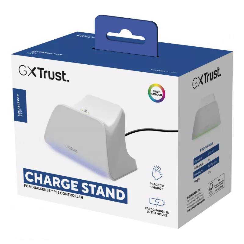 Base di ricarica TRUST GXT255W per PS5 doppia ricarica, bianco