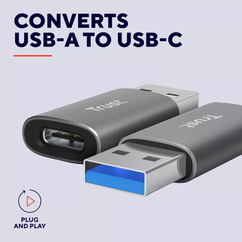 Trust Calyx USB Type-C USB Type-A grigio connettore 1 USB Type-C connettore 2 USB Type-A