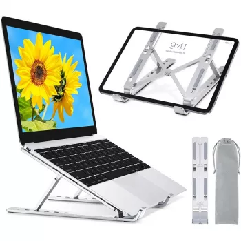 Supporto per laptop Techly ICA-TBL 134TY argento alluminio altezza 55-155mm