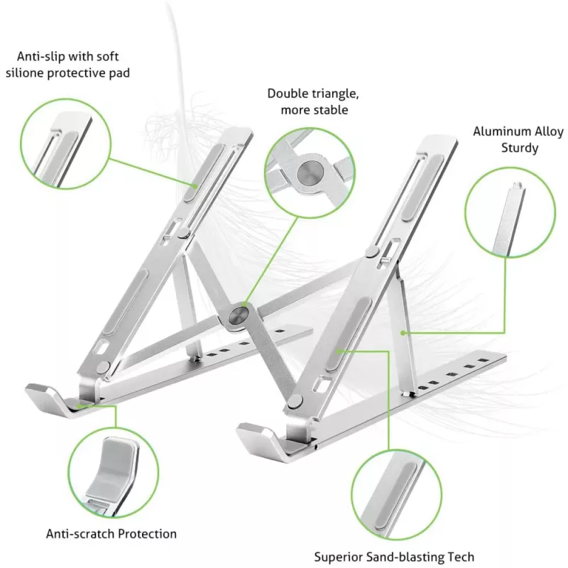 Techly ICA-TBL 134TY supporto per laptop/tablet, pieghevole, angolo di inclinazione regolabile
