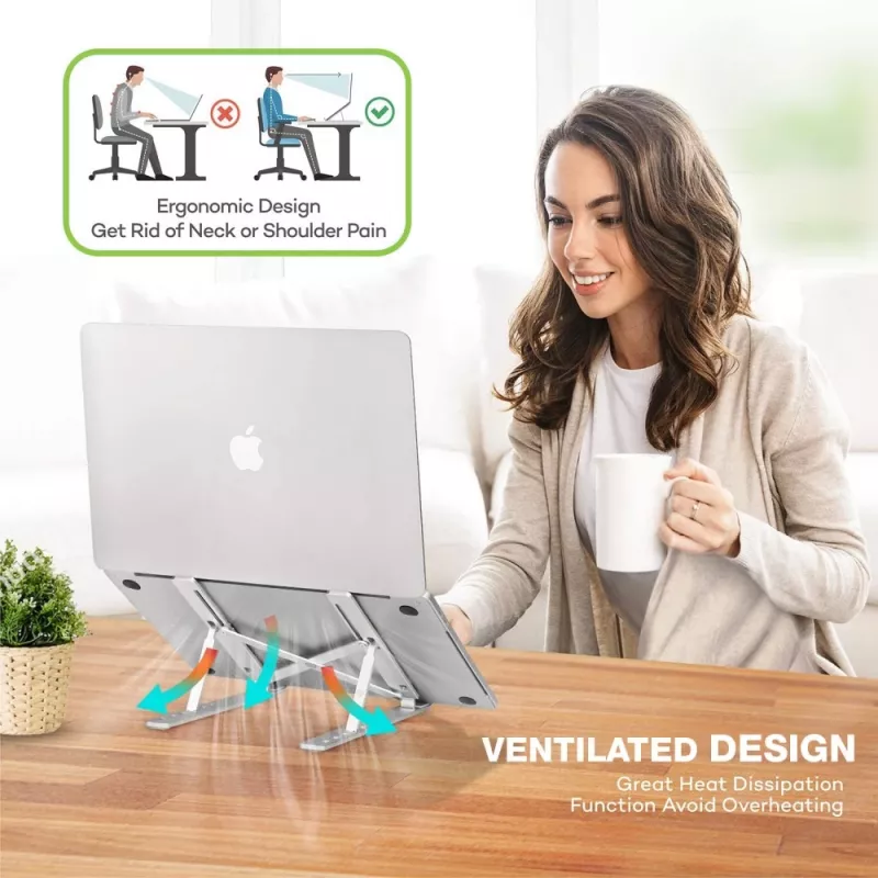 Techly ICA-TBL 134TY supporto per laptop/tablet, pieghevole, angolo di inclinazione regolabile
