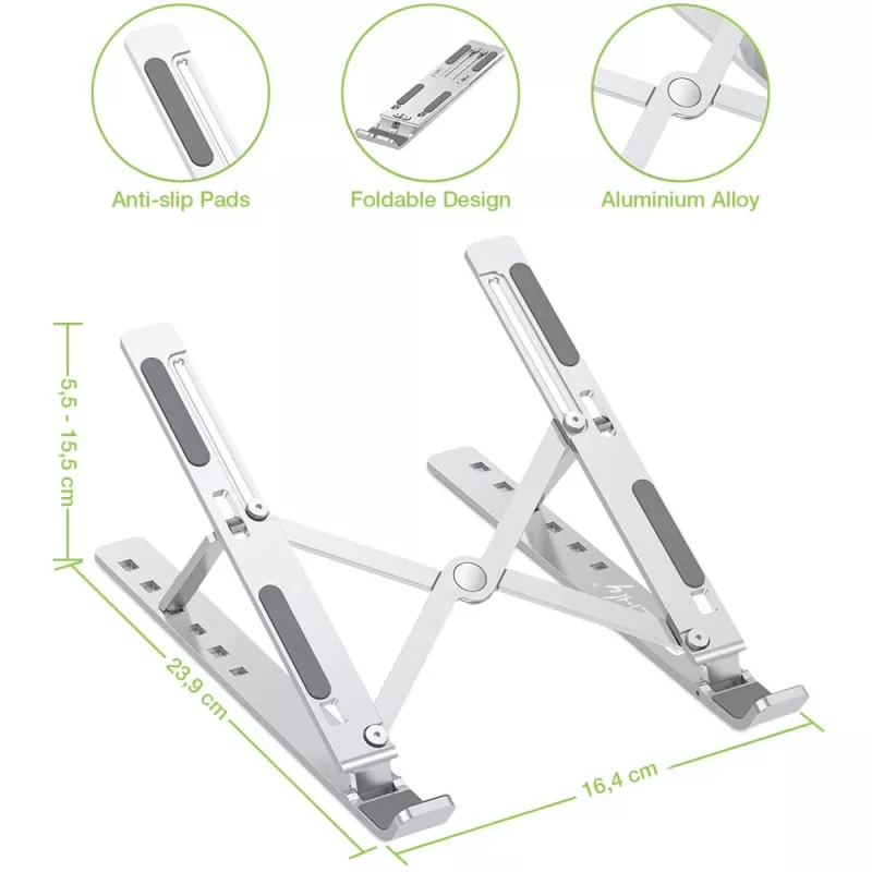 Techly ICA-TBL 134TY supporto per laptop/tablet, pieghevole, angolo di inclinazione regolabile