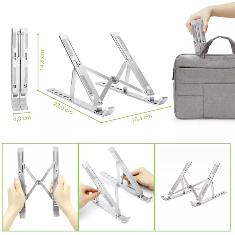 Techly ICA-TBL 134TY supporto per laptop/tablet, pieghevole, angolo di inclinazione regolabile