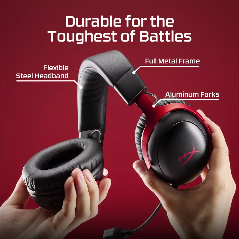 HyperX Cloud III S Wireless - cuffie gaming (nero-rosso), rosso, Cina, circumaurale, chiusa, 115 mm, 210 mm