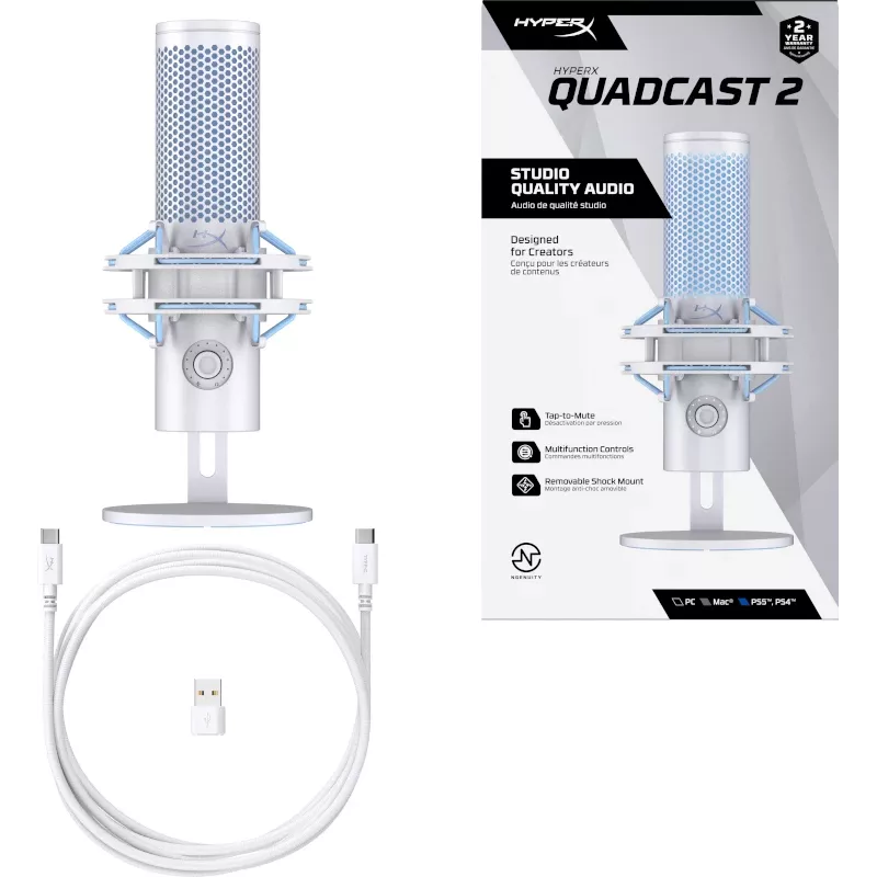 HyperX QuadCast 2 - Microfono USB (Frost)
