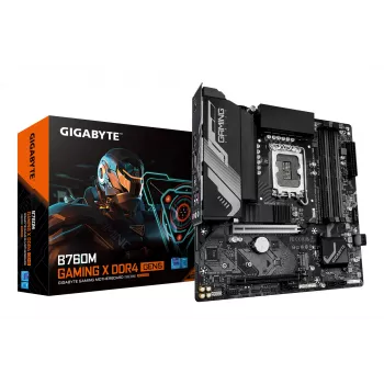 Scheda madre GIGABYTE B760M GAMING X DDR4 GEN5, Micro ATX, LGA1700, B760, 4x DIMM fino a 128 GB, 2x PCIe 4.0 M.2, 2.5GbE