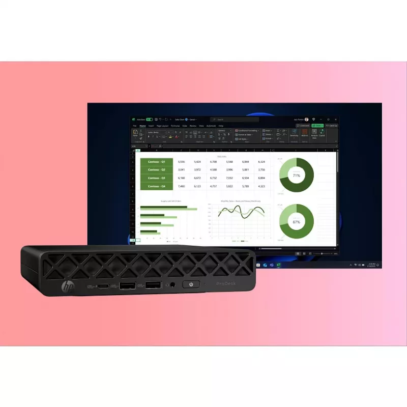 HP ProDesk 4 Mini G1i AI BY7D1ET mini PC, Intel Core Ultra 7 265T, 16 GB DDR5 5600, SSD da 1 TB, Intel Graphics, Windows 11 Pro, nero