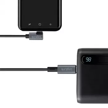 Cavo USB LogiLink CU0182 USB 2.0 1 m USB-C nero argento