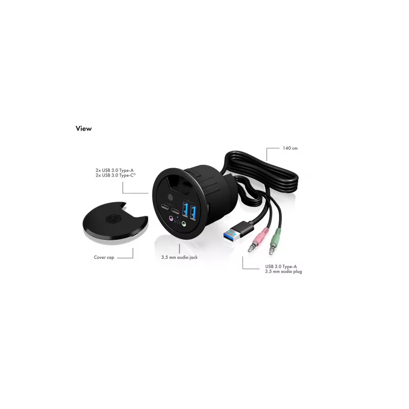 ICY BOX IB-HUB1403B presa antracite