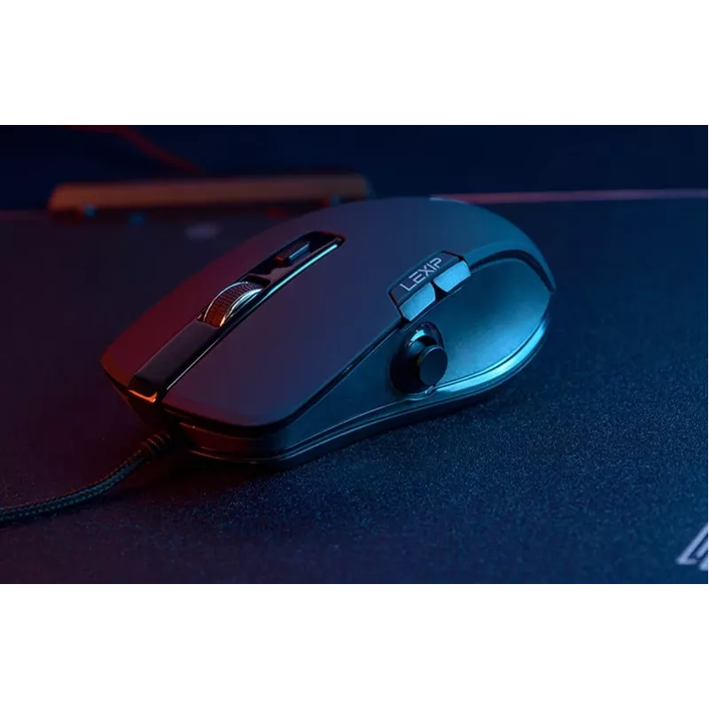 Mouse gaming Lexip NP93 Neptunium Alpha — con cavo, ottico, ergonomico, tasti programmabili