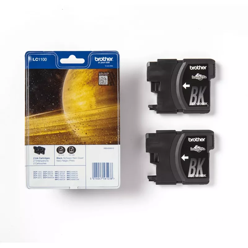 Brother LC1100BKBP2 cartuccia d'inchiostro 2 pz. originale nero