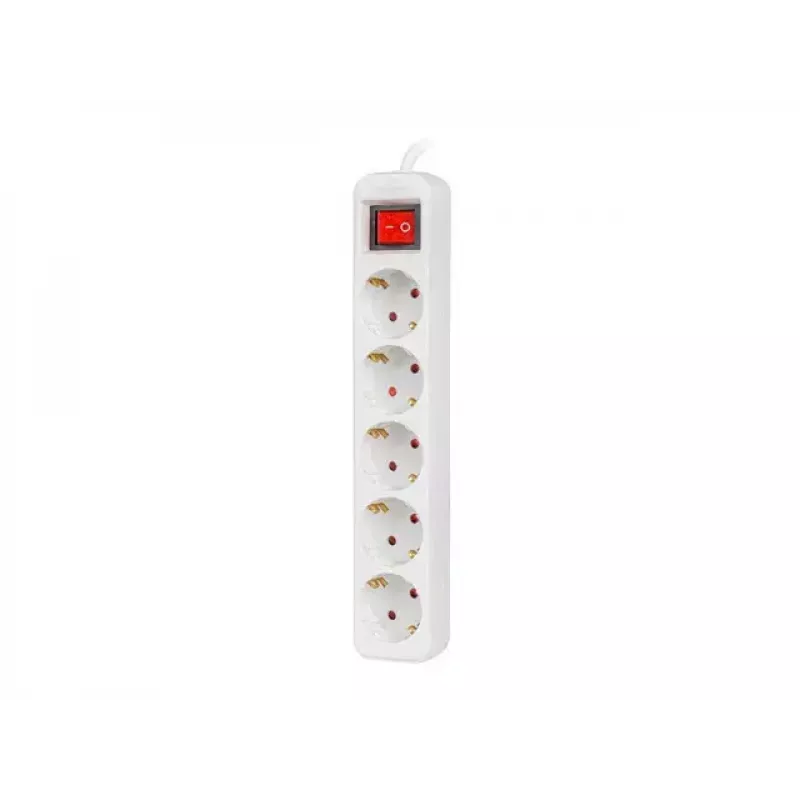Prolunga elettrica Lanberg PS1-05F-0300-W 3 m 5 prese con contatto di terra per interni bianco