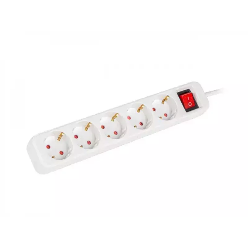 Prolunga elettrica Lanberg PS1-05F-0300-W 3 m 5 prese con contatto di terra per interni bianco
