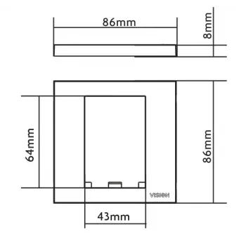 Placca con interruttore Vision TC3 SURR1G bianco