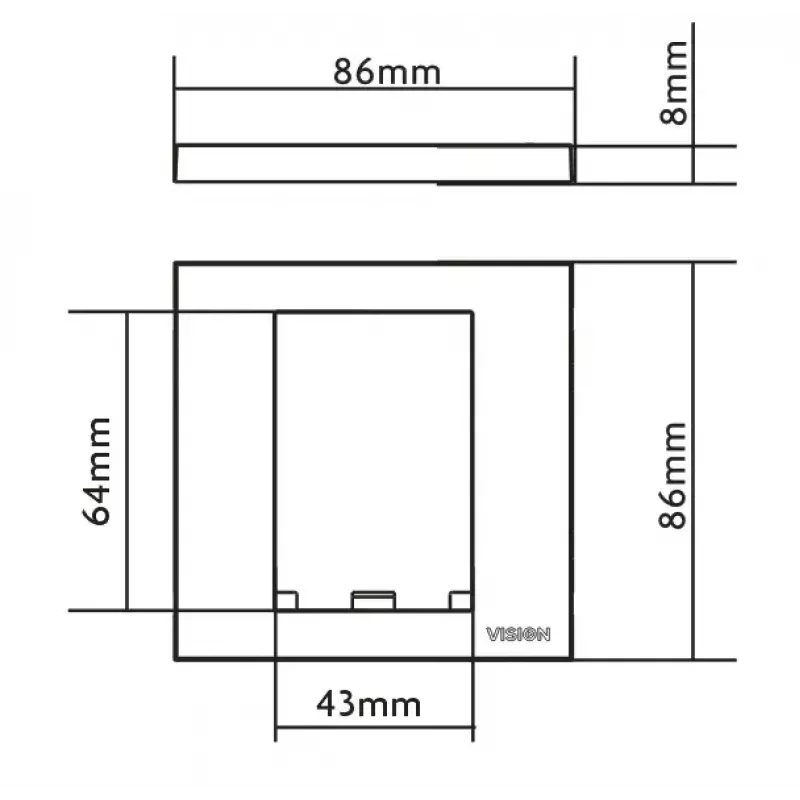 Placca con interruttore Vision TC3 SURR1G bianco