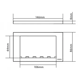 Placca con interruttore Vision TC3 SURR2G bianco