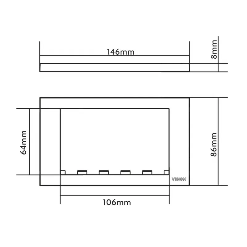 Placca con interruttore Vision TC3 SURR2G bianco