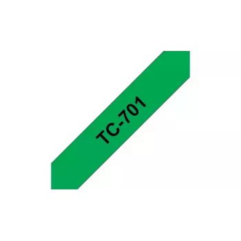 Nastro per etichettatura Brother TC701 12 mm nero su verde