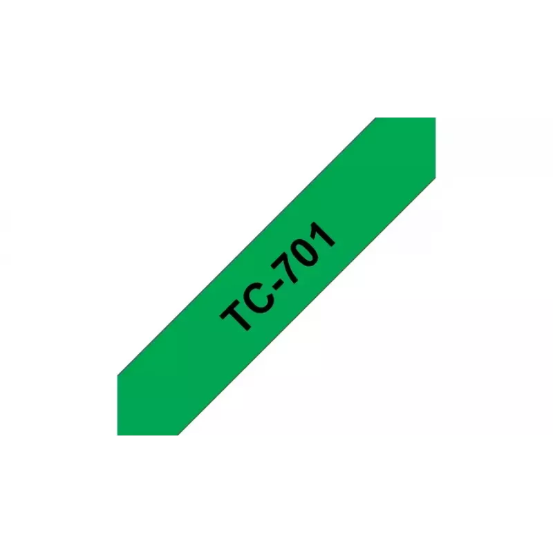 Nastro per etichettatura Brother TC701 12 mm nero su verde