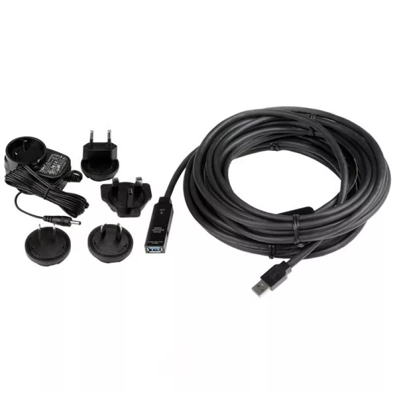 StarTech.com cavo di prolunga USB 3.0 attivo 10 m - M/F, 10 m, USB A, USB A, USB 3.2 Gen 1 (3.1 Gen 1), 5 Gbit/s, nero