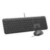 Tastiera full-size con mouse Logitech 920-013349 — USB, QWERTY US International, Graphite, cavo 1,8 m