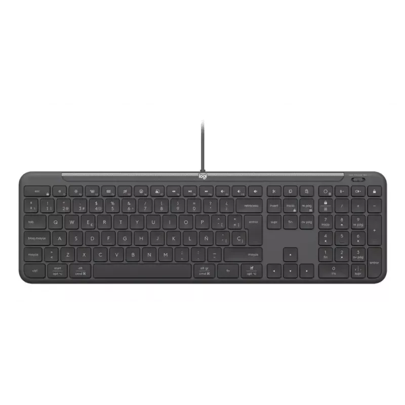 Tastiera full-size con mouse Logitech 920-013349 — USB, QWERTY US International, Graphite, cavo 1,8 m