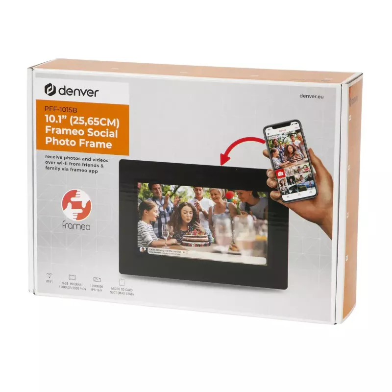 Cornice digitale Denver PFF-1015B 10,1 pollici touchscreen WiFi 16 GB