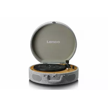 Valigetta giradischi Lenco LS66GY con altoparlanti integrati, giradischi portatile, amplificatore integrato