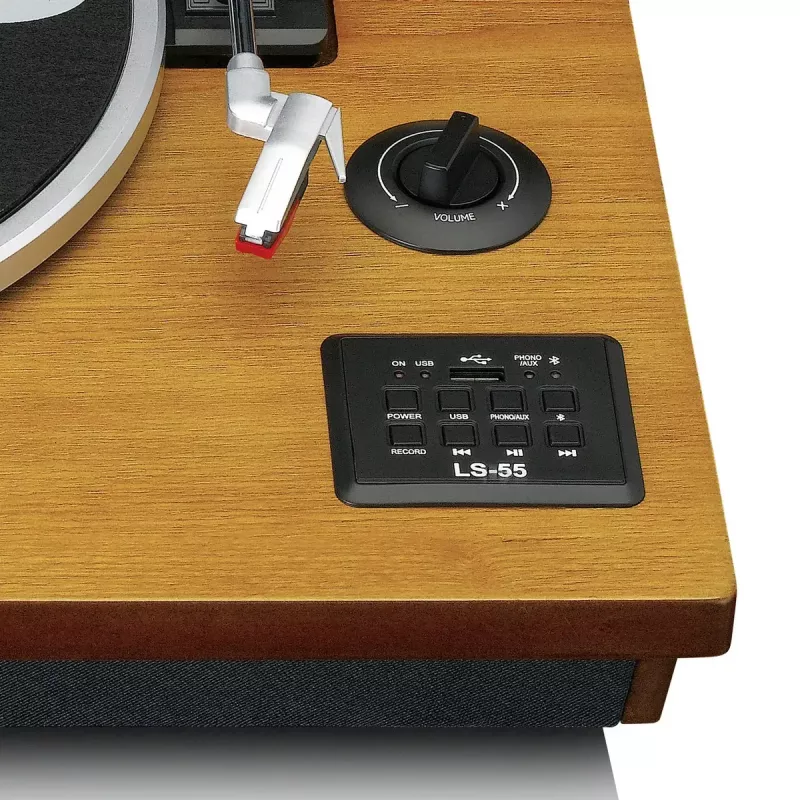 Giradischi audio a trasmissione a cinghia Lenco LS-55WA legno semiautomatico USB Bluetooth