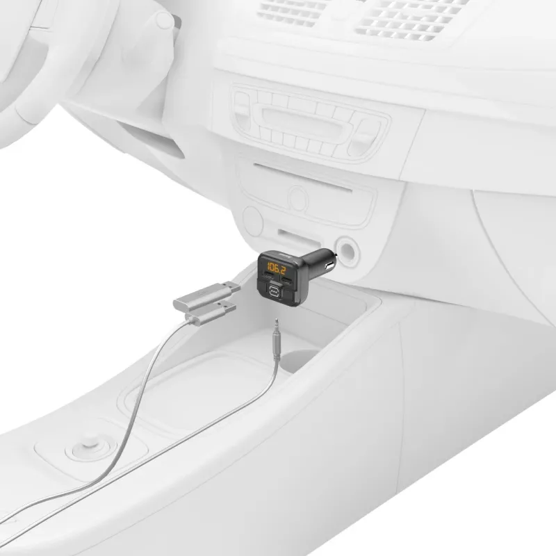 Hama 00014163 trasmettitore FM / caricabatterie, AUX-IN, USB-IN, nero
