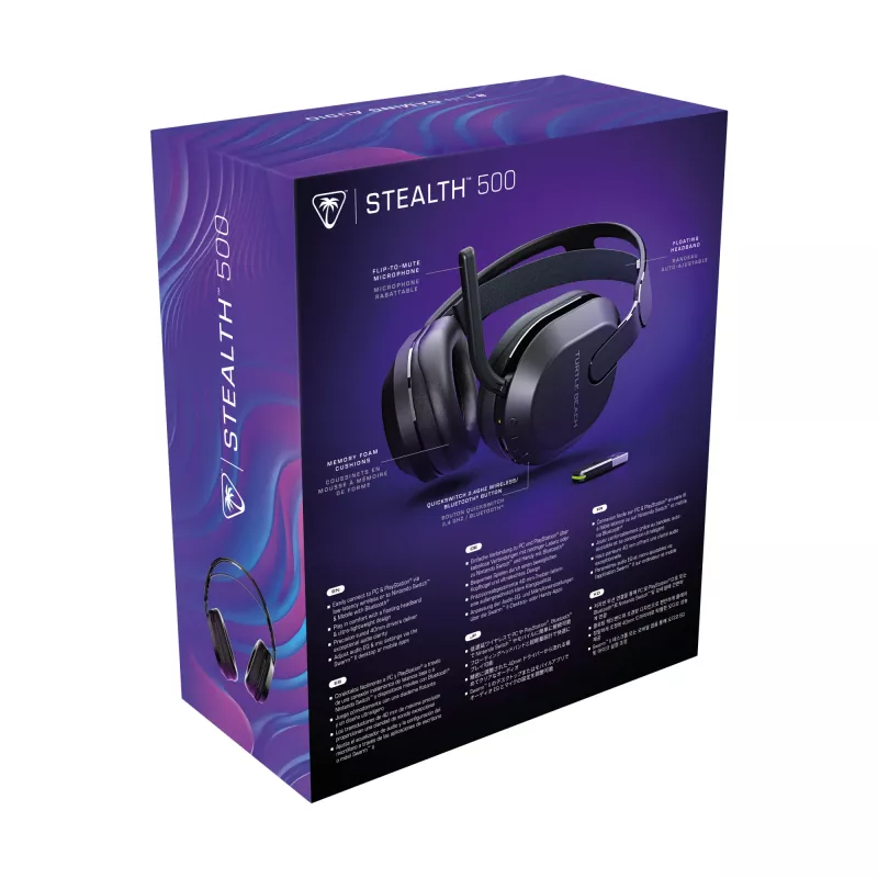 Turtle Beach Stealth 500 nero PC headset gaming wireless con fino a 40 ore di autonomia e Bluetooth per PC, PS5, PS4 e dispositivi mobili