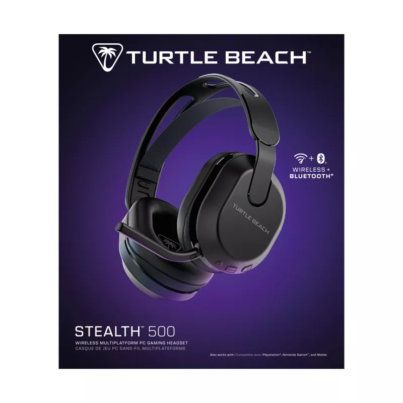 Turtle Beach Stealth 500 nero PC headset gaming wireless con fino a 40 ore di autonomia e Bluetooth per PC, PS5, PS4 e dispositivi mobili
