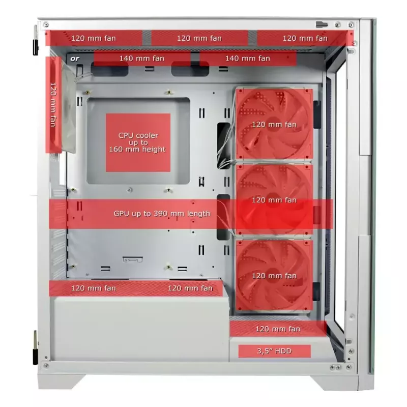 Case PC LC-Power LC-7041B-ON Midi Tower bianco