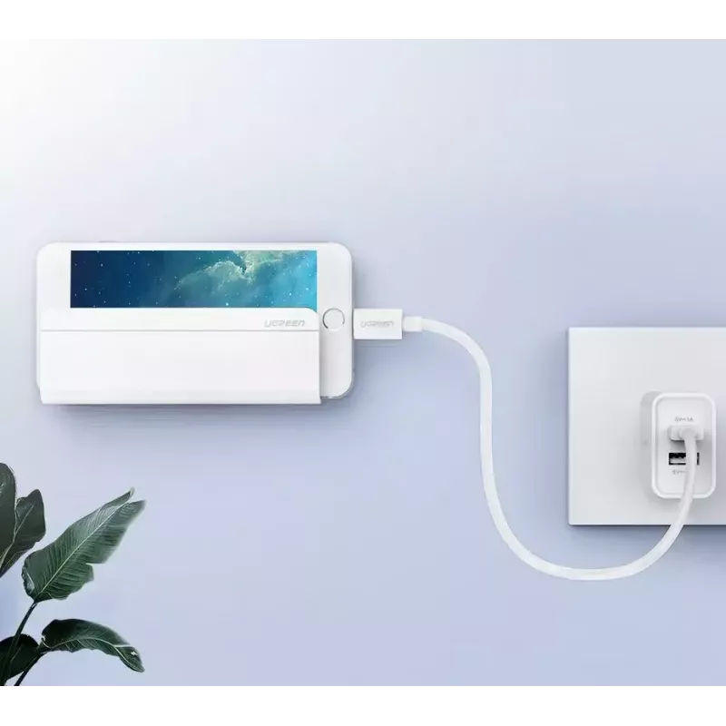 UGREEN 30394 supporto adesivo da parete per ricarica del telefono, bianco