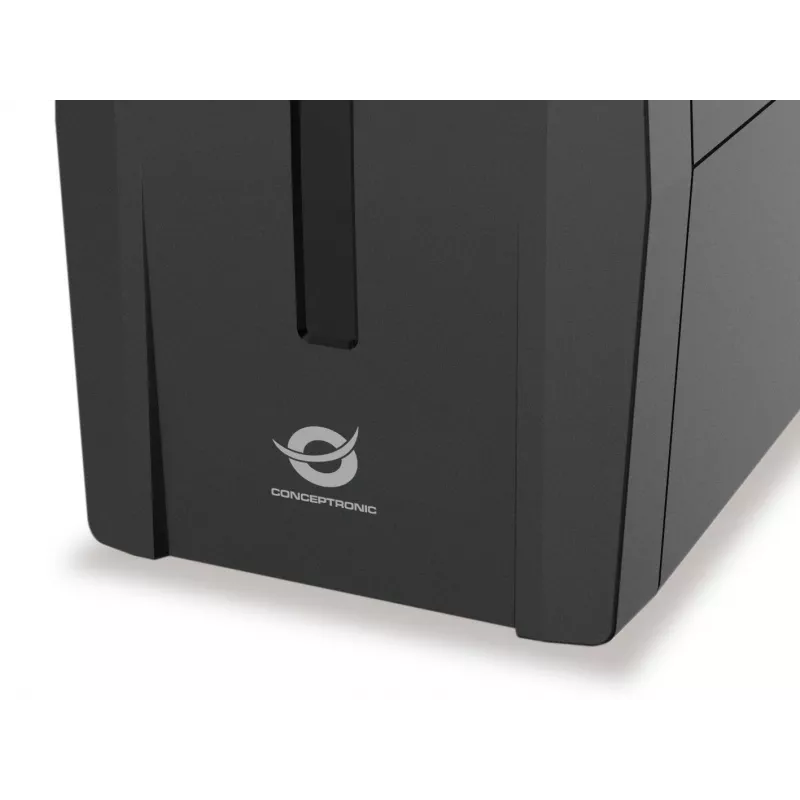 Conceptronic ZEUS02ES UPS interattivo, 850 VA (0,85 kVA), 480 W, 2x Schuko, HID USB, RJ45 ingresso/uscita, 220-240 V, nero