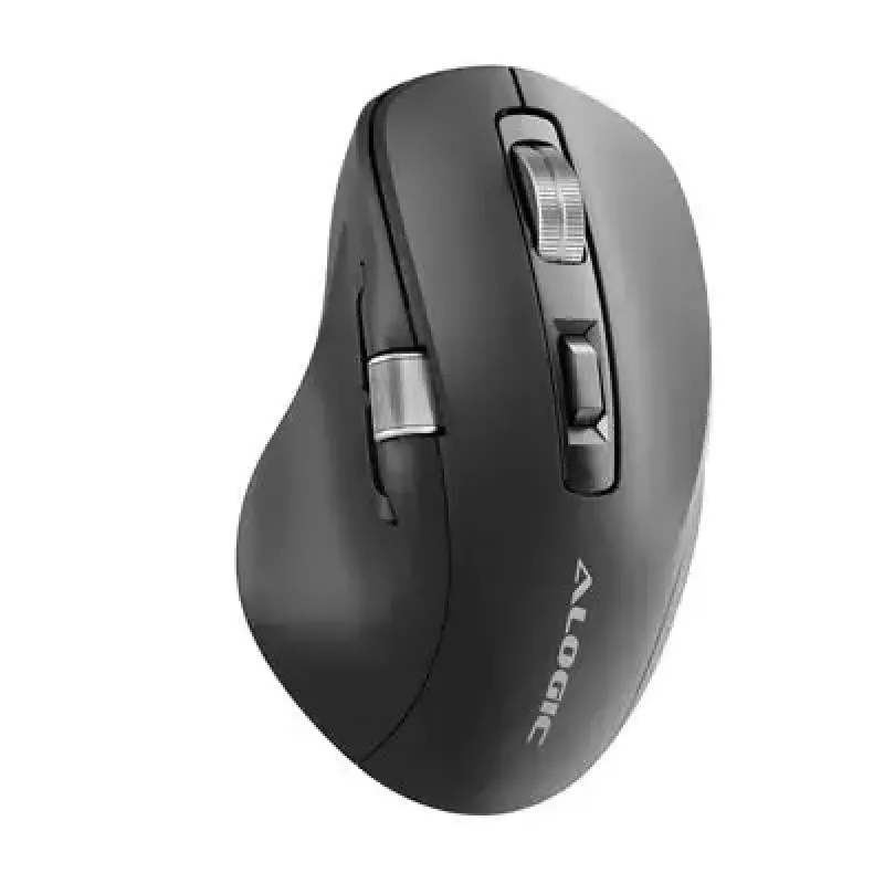 Mouse wireless ALOGIC AMBT7KBK — per destrorsi, RF + Bluetooth, 6400 DPI, 7 tasti, nero