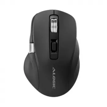 Mouse wireless ALOGIC AMBT7KBK — per destrorsi, RF + Bluetooth, 6400 DPI, 7 tasti, nero