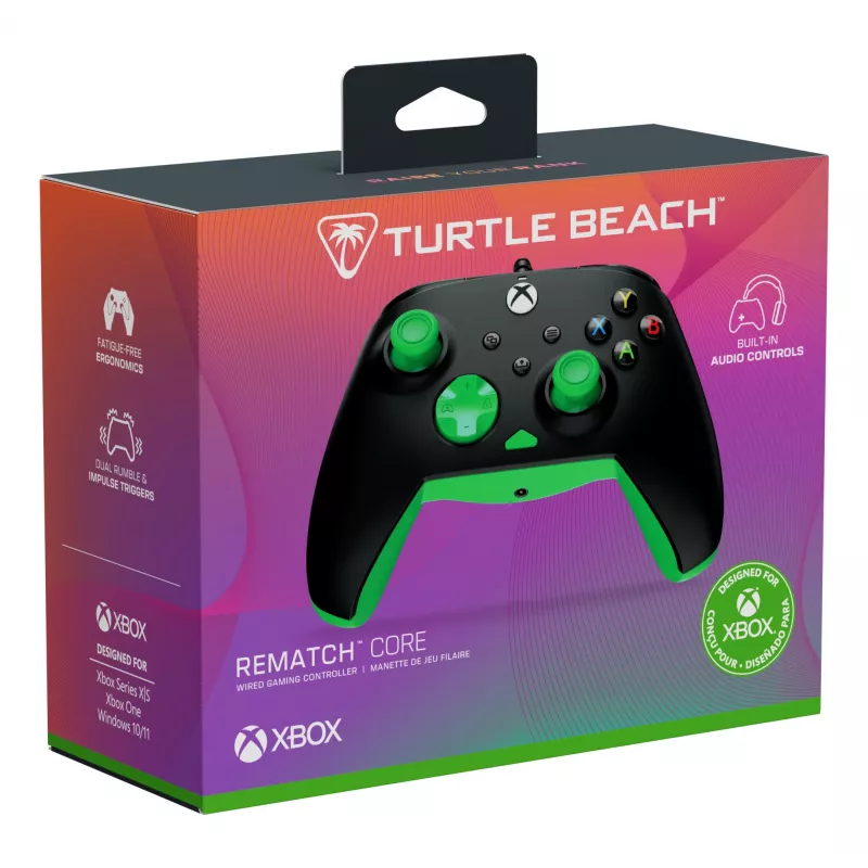 Gamepad Turtle Beach Rematch Core nero verde USB con filo PC Xbox