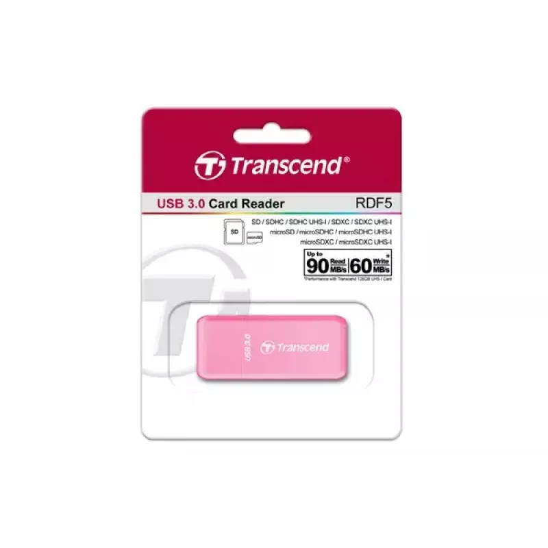 Lettore di schede Transcend RDF5 rosa