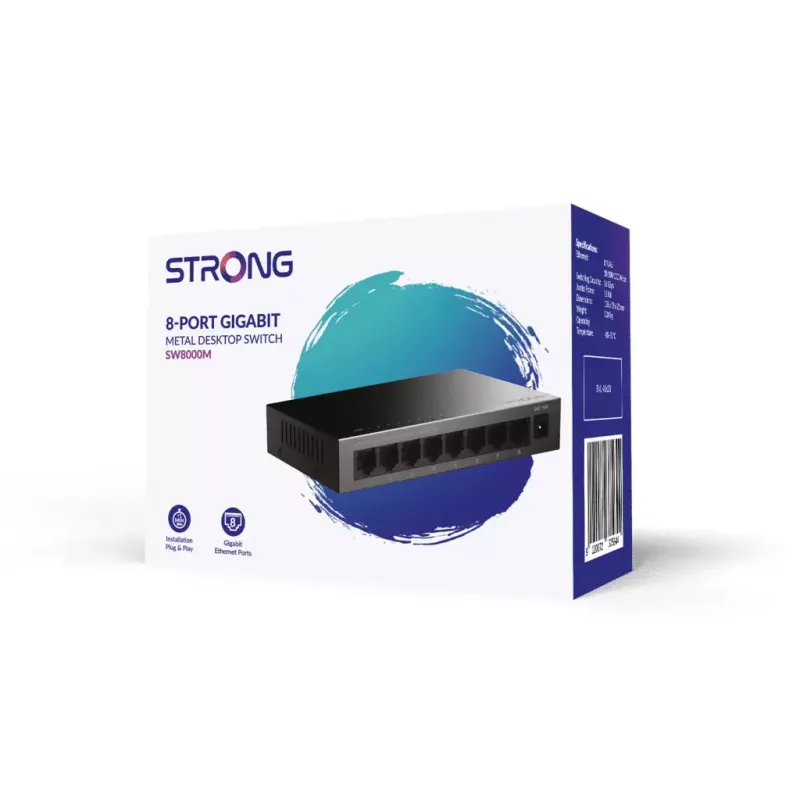 Switch di rete Strong SW8000M Gigabit Ethernet 8 porte 16 Gbit/s