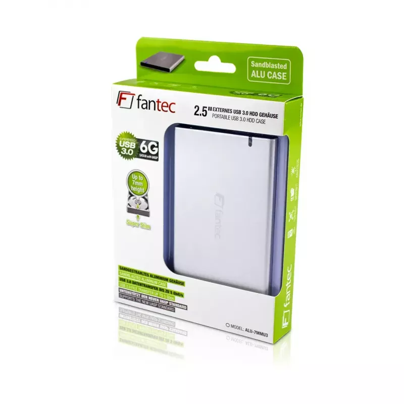 Case per HDD/SSD Fantec ALU7MMU3 argento 2,5 pollici